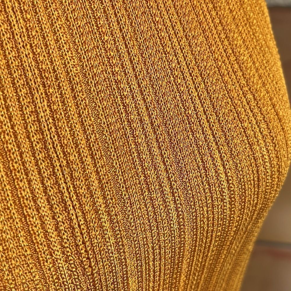 Zara Knit Yellow-Orange Knotted Shoulder Strap Maxi Dress, S! - Picture 7 of 9